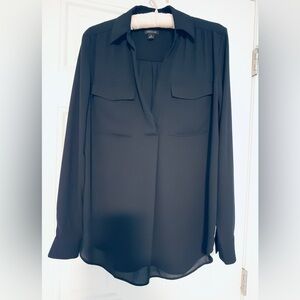 Ann Taylor Black Dress Shirt Blouse NWOT SIZE XS